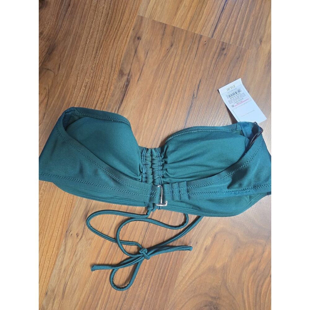 Shade & Shore Bikini Top Halter Padded Middle Tie Around Neck Green Size 12-14 - Picture 3 of 5